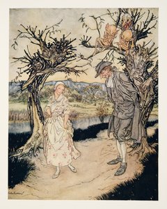 Im Zwielicht schlendernd, aus Die Legende von Sleepy Hollow von Washington Irving (1783 - 1859), veröffentlicht 1928