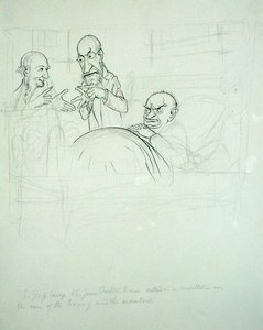 Sir George Savage und Sir James Crichton Browne (1840-1937) zur Beratung über den Fall des BXXXY und der Mitglieder gerufen von Arthur Rackham