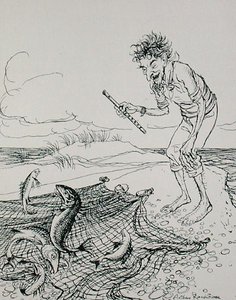 Der Fischer, der pfeift, Illustration aus 