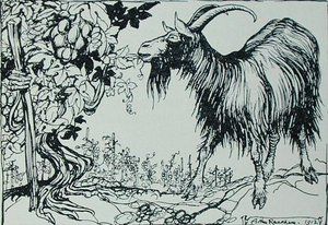 Die Ziege und der Weinstock, Illustration aus 