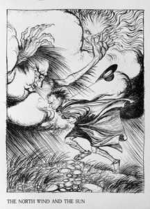 Der Nordwind und die Sonne, Illustration aus 