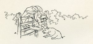 Die alte Frau und ihr Schwein von Arthur Rackham
