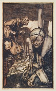 Die Struldbrugs, aus Gullivers Reisen von Jonathon Swift, veröffentlicht 1909 von Arthur Rackham