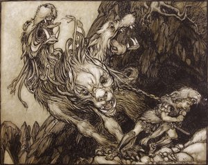 Die zwölfte Arbeit des Herkules, Illustration aus The Greek Heroes von B.G. Niebuhr, 1903
