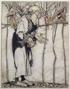 Der Zauberer, Illustration aus Arthur Rackhams Bilderbuch, veröffentlicht 1913 von Arthur Rackham