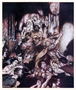 Der Bankettsaal war in Aufruhr. aus The Little Brawl in Irish Fairy Tales