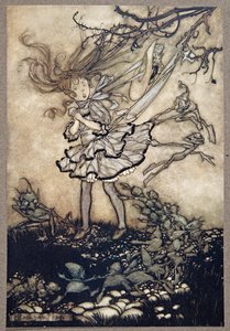 Sie werden dir sicherlich Unfug machen, aus Peter Pan in Kensington Gardens von J M Barrie, veröffentlicht 1906 von Arthur Rackham