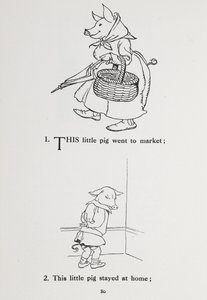 Dieses kleine Schwein ging auf den Markt - Kinderreim. von Arthur Rackham