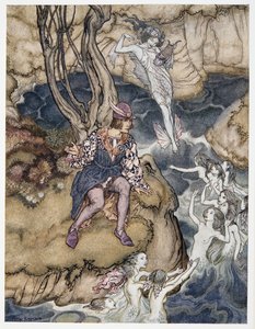 Diese Musik kroch an mir vorbei auf dem Wasser, Illustration aus William Shakespeares Der Sturm, veröffentlicht 1926