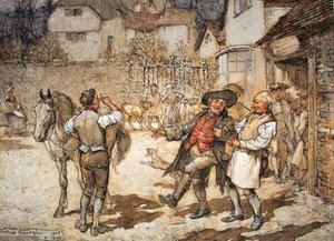 Als eine Herde von Schafen einen angemessenen Gewinn gebracht hatte von Arthur Rackham