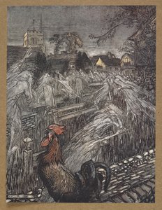 ... Geister, die hier und da wandern, ziehen heim zu den Kirchhöfen. Eine Szene aus 