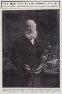 William Henry Perkin, englischer Chemiker, der den ersten synthetischen organischen Farbstoff Mauvein entdeckte