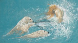 Eine Meerjungfrau und Eisbären von Arthur Wardle