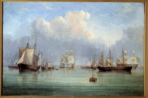 Schiffe und Segelboote im Hafen