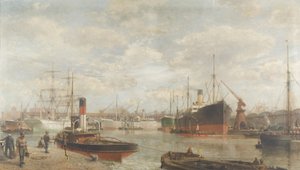 Ein Blick im Jahr 1920 auf das Royal Edward Dock, Avonmouth von Arthur Wilde Parsons