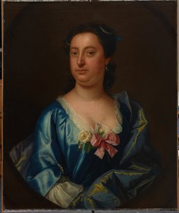 Porträt einer Dame, möglicherweise Edward Hyde, Lord Cornbury in einem Kleid von Artist UnknownUnidentified painter label QS