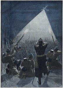 1913: An den Grenzen Galiziens, Österreicher schießen auf russische Aufklärungsflüge (Flugabwehr) von Artist Unknown