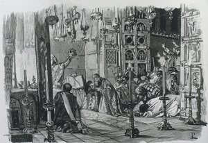 KARL DER GROSSE oder KARL I (742-814). König der Franken und Langobarden (768-814) und Heiliger Römischer Kaiser (800-814). Krönung von Karl dem Großen zum Heiligen Römischen Kaiser (800).