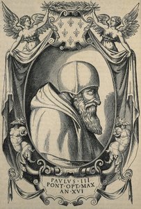 HULSIUS, Levinus (1550-1606). Paul III. Ende 16. Jh. Porträt mit Camauro. Stich.