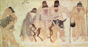 Mongolische Nomaden mit einem Esel von Artist Unknown