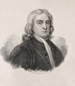 Porträt von Isaac Newton, Werk von Gaetano Guadagnini. Gravur. von Artist Unknown
