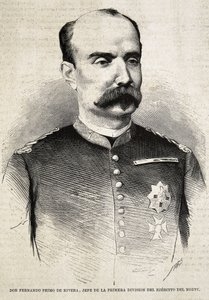 PRIMO DE RIVERA, Fernando (1831-1921). Spanischer Militär und Politiker. Fernando Primo de Rivera, der im Dritten Carlistenkrieg kämpfte. Gravur.