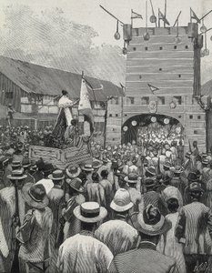 Philippinen (1899). Protest in Manila. (Stich) von Artist Unknown