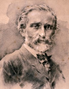 Porträt von Giuseppe Fortunino Francesco Verdi (Radierung) von Artist Unknown
