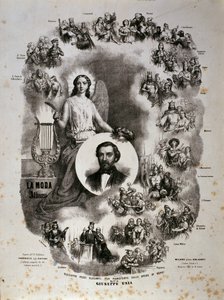Plakat mit Szenen seiner Opern von Artist Unknown