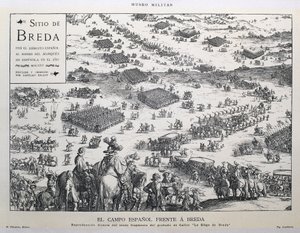 Das spanische Lager vor Breda: direkte Reproduktion des sechsten Fragments des Stichs von Callot 