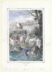 Der Kampf an der Taborbrücke von Artist Unknown