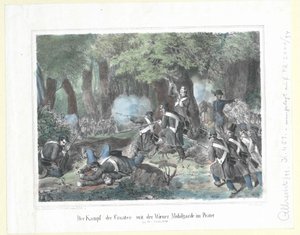 Der Kampf der Kroaten mit der Wiener Mobilgarde im Prater am 28. Oktober 1848