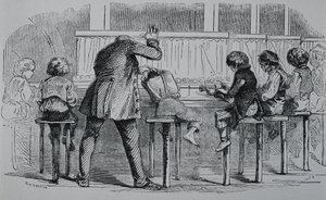 VEREINIGTES KÖNIGREICH. ENGLAND. Industrielle Revolution. Kinder bedienen Maschinen in einer Textilfabrik. Stich.