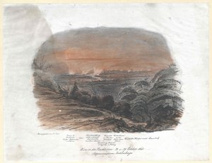 Wien in der Nacht vom 28. auf den 29. Oktober 1848. Aufnahme vom Kahlenberg von Artist Unknown