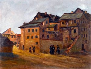 Ansicht des jüdischen Viertels in Krakau, Polen