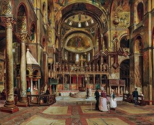 Im Inneren der Basilica di San Marco, Venedig von Arturo Ferrari