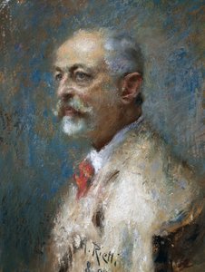 Porträt des italienischen Bildhauers Giuseppe Sartorio (1844-1922), von Arturo Rietti (1863-1943), Öl auf Leinwand. Italien, 20. Jahrhundert. von Arturo Rietti
