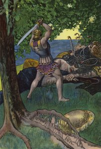 Perseus schneidet Medusa den Kopf ab von Artus Scheiner
