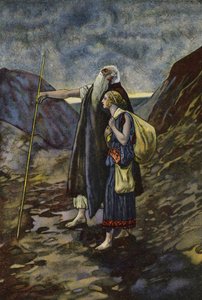 Der blinde Ödipus wird von seiner Tochter Antigone geführt von Artus Scheiner