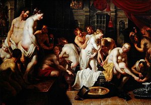 Esther im Frauenhaus von Ahasverus von Artus Wolfaerts or Wolffort