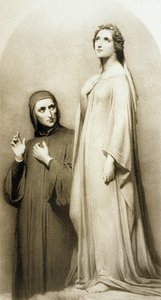 Dante und Beatrice (Gravur) von Ary (after) Scheffer