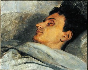 Armand Carrel (1800-36) auf seinem Sterbebett