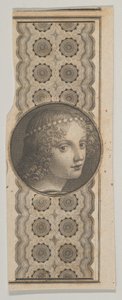 Banknotenmotiv mit einem Mädchenkopf nach Leonardo da Vinci, ca. 1824-37 von Asher Brown Durand.