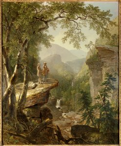 Brüderlichkeit des Geistes. Der Maler Thomas Cole (1801-1848) und der Dichter William Cullen Bryant (1794-1878) interagieren in einer romantischen Landschaft. Privatbesitz - Verwandte Geister. Der große Künstler des Hudson River von Asher Brown Durand
