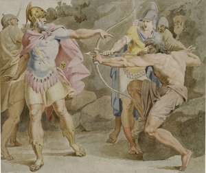 Philoctetes zielt mit dem Bogen des Herkules auf Odysseus, 1790