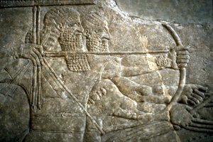 König Assurnasirpal II. bei einer königlichen Löwenjagd, 650-620 v. Chr. von Assyrian