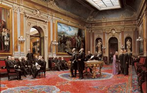 Konferenzsaal des Senats im März 1904 von Asterio Mañanós Martínez
