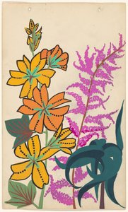 Entwurf für Stickerei von Blumenranken und Blättern von Atelier Martine