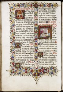 Missale von Thomas James: Seite mit zwei Initialen: ein Altar und die Weihe einer Kirche