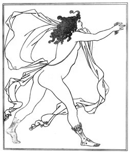 Apollo verfolgt Daphne (Feder & Tinte) von Aubrey Beardsley